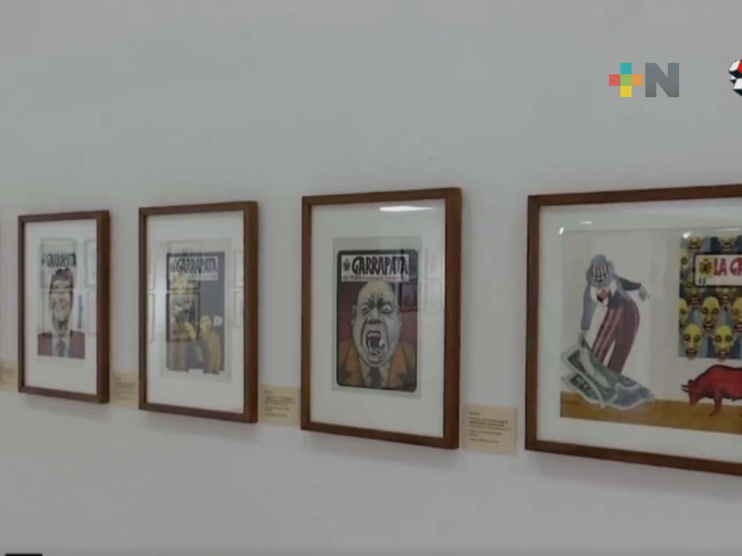 Obra del caricaturista veracruzano Helio Flores se expone en Pinacoteca Diego Rivera