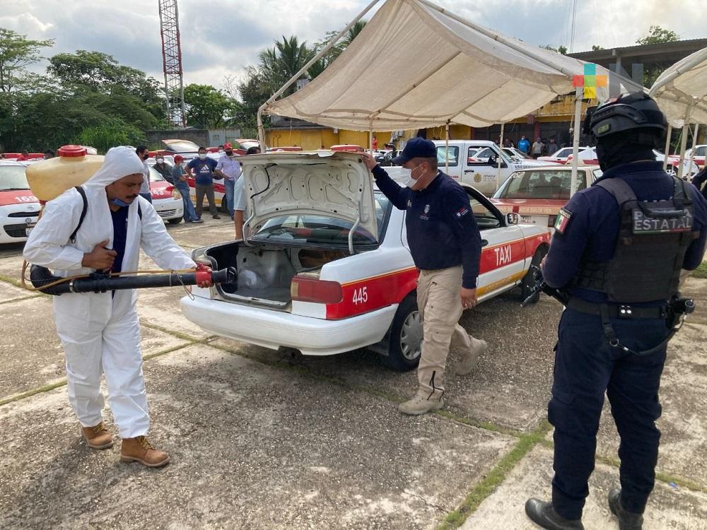 Más de seis mil unidades de transporte público fueron sanitizadas en el sur de Veracruz