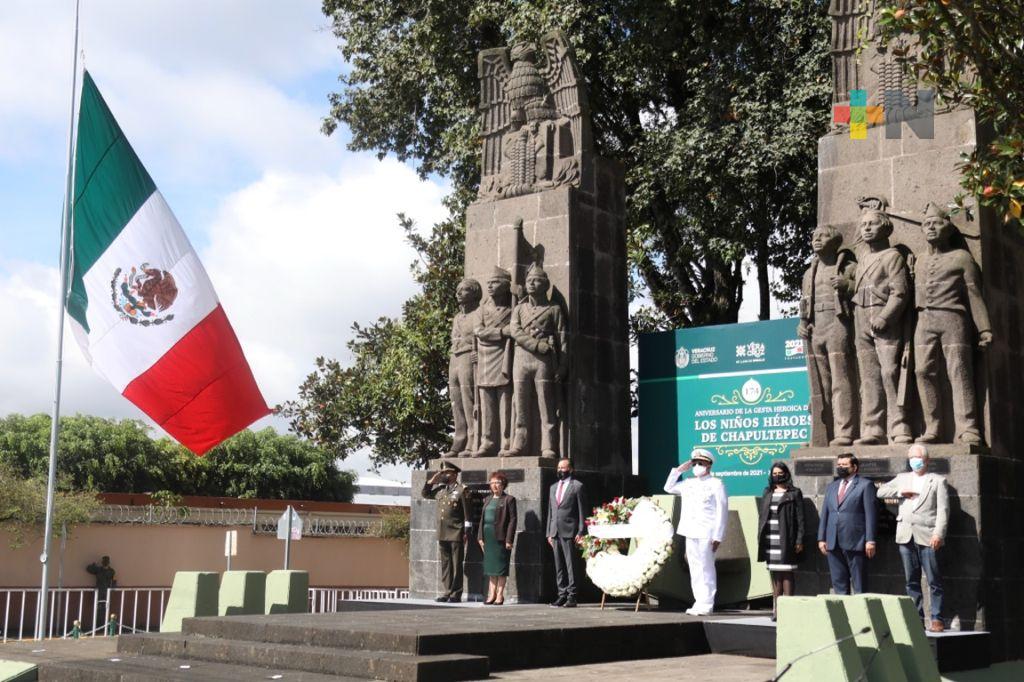 Recordaron el 174 aniversario de la Gesta Heroica de los Niños Héroes en Xalapa