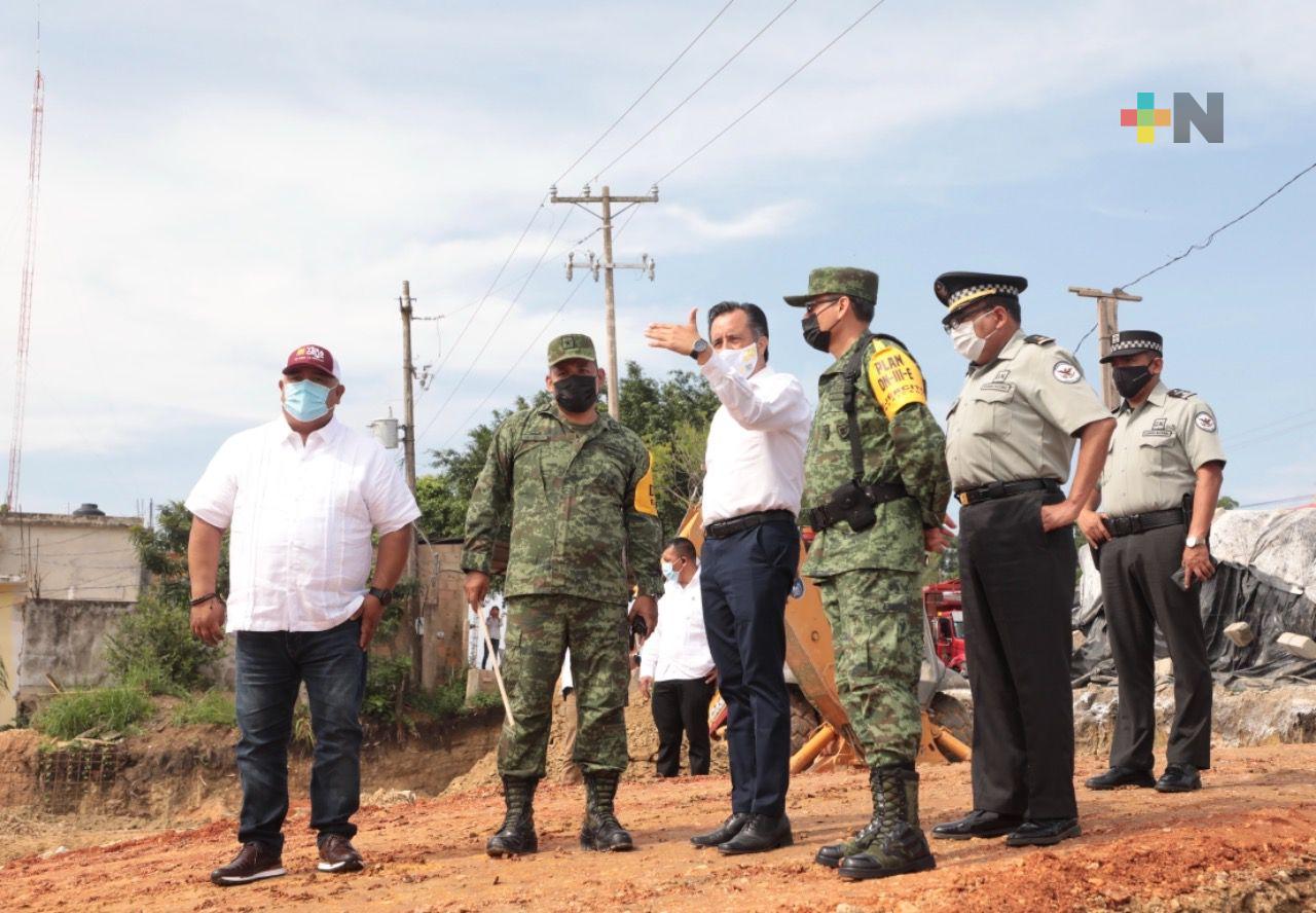 Cuitláhuac García supervisó avances en Cuartel de Guardia Nacional, al sur del Estado