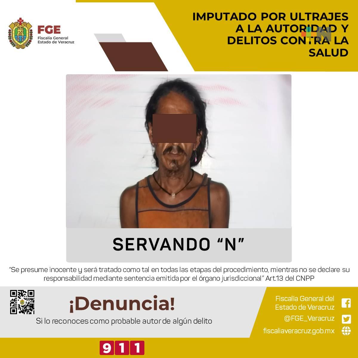 Imputado por ultrajes a la autoridad y delitos contra la salud