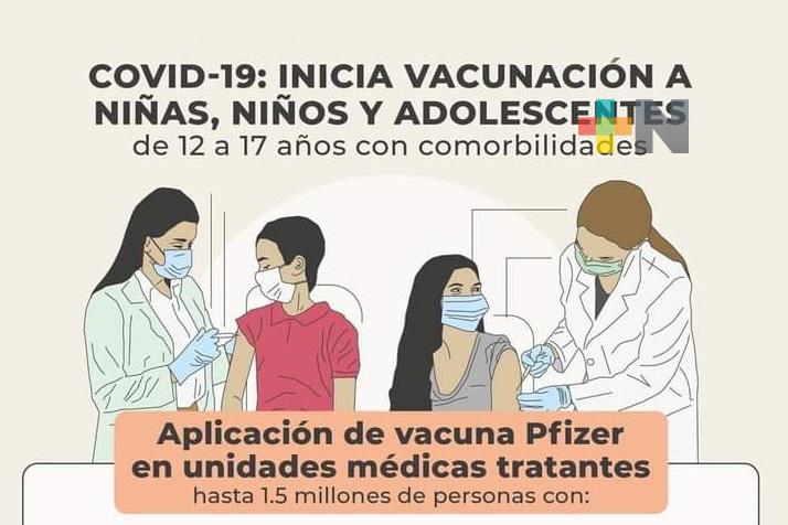 Inicia en Veracruz, registro para vacunación a menores y adolescentes con comorbilidades y enfermedades crónico-degenerativas