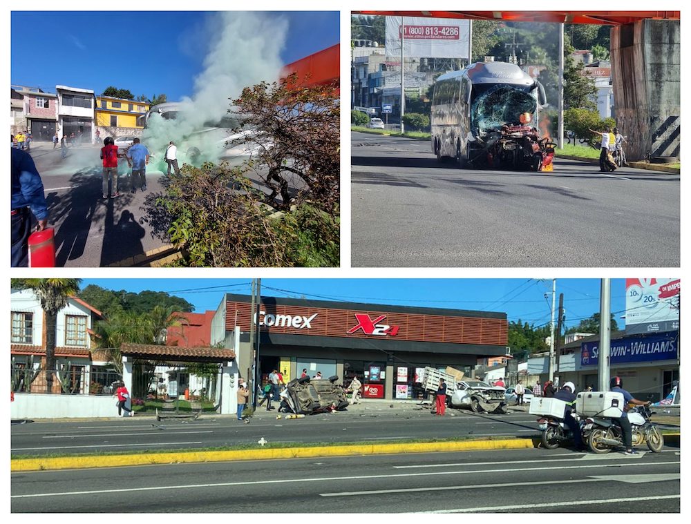 Se registra accidente vehicular en carretera Banderilla-Xalapa
