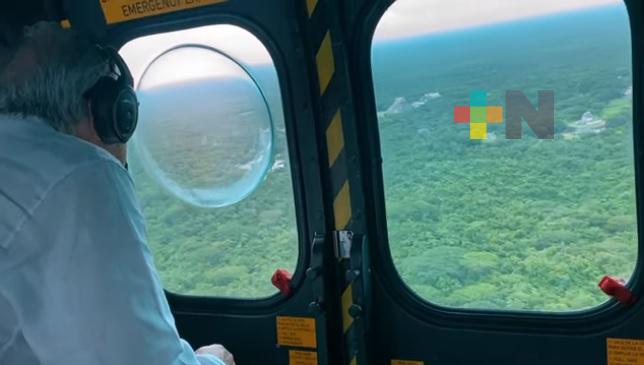 Presidente supervisó avances en construcción del Tren Maya