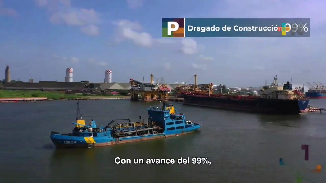 Un avance del 99 por ciento en dragado del puerto de Coatzacoalcos