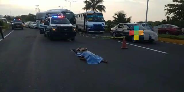 Muere hombre al ser embestido por vehículo particular en carretera federal Veracruz-Xalapa
