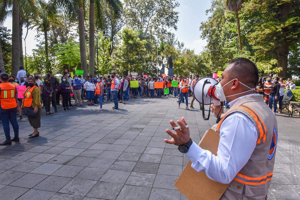 Participan trabajadores de Ayuntamiento de Xalapa en simulacro nacional