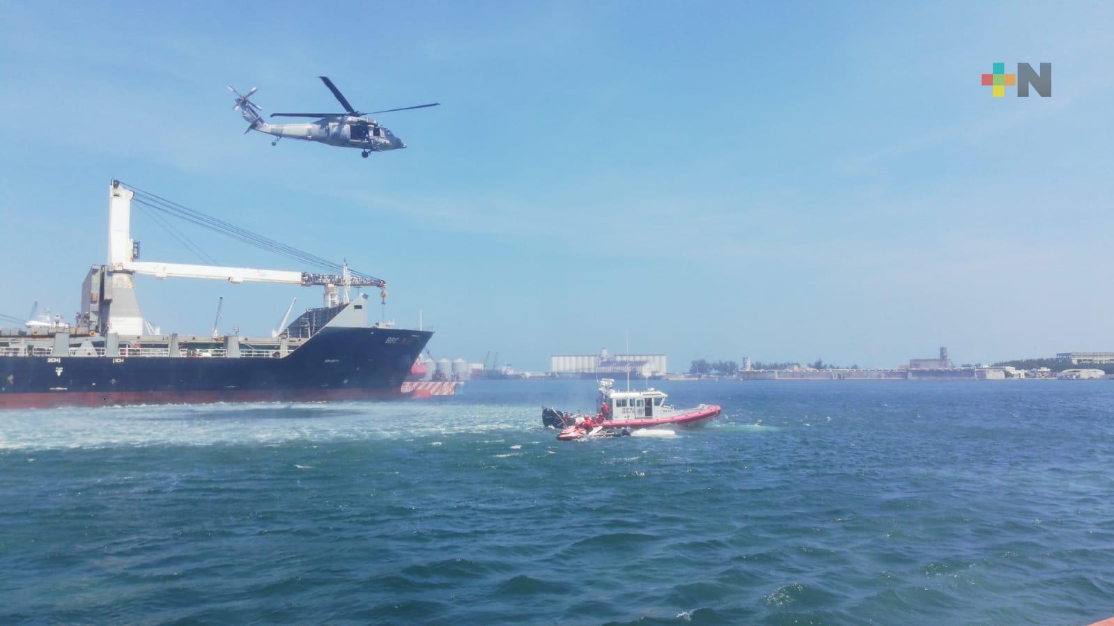 Realiza Semar simulacro de salvamento en zona del malecón de Veracruz