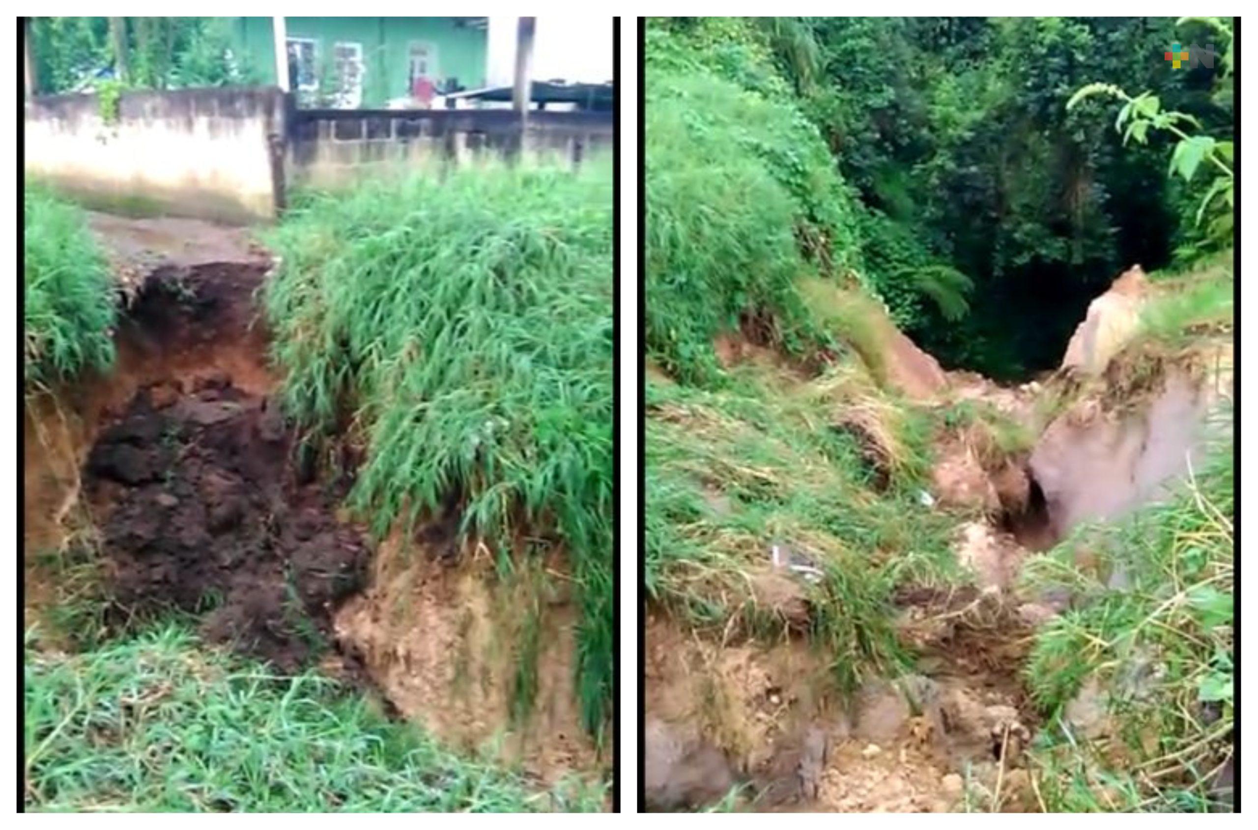 ¡Socavón en Rancho Viejo! Vecinos temen perderlo todo a consecuencia del hundimiento