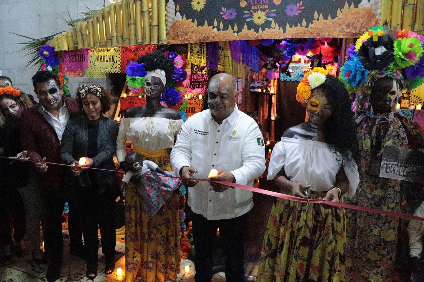 El titular de Segob, Eric Cisneros inauguró el Altar “Afro” en Palacio de Gobierno