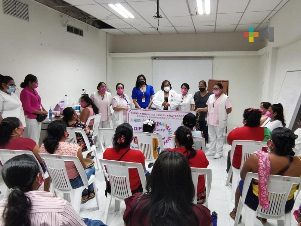 Mujeres de comunidades de Coatzacoalcos recibieron pláticas para prevenir cáncer de mama