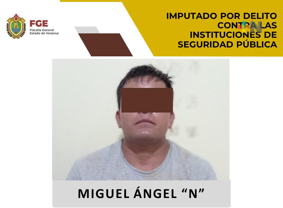 Por delito contra las instituciones de seguridad pública procede Fiscalía en la zona centro