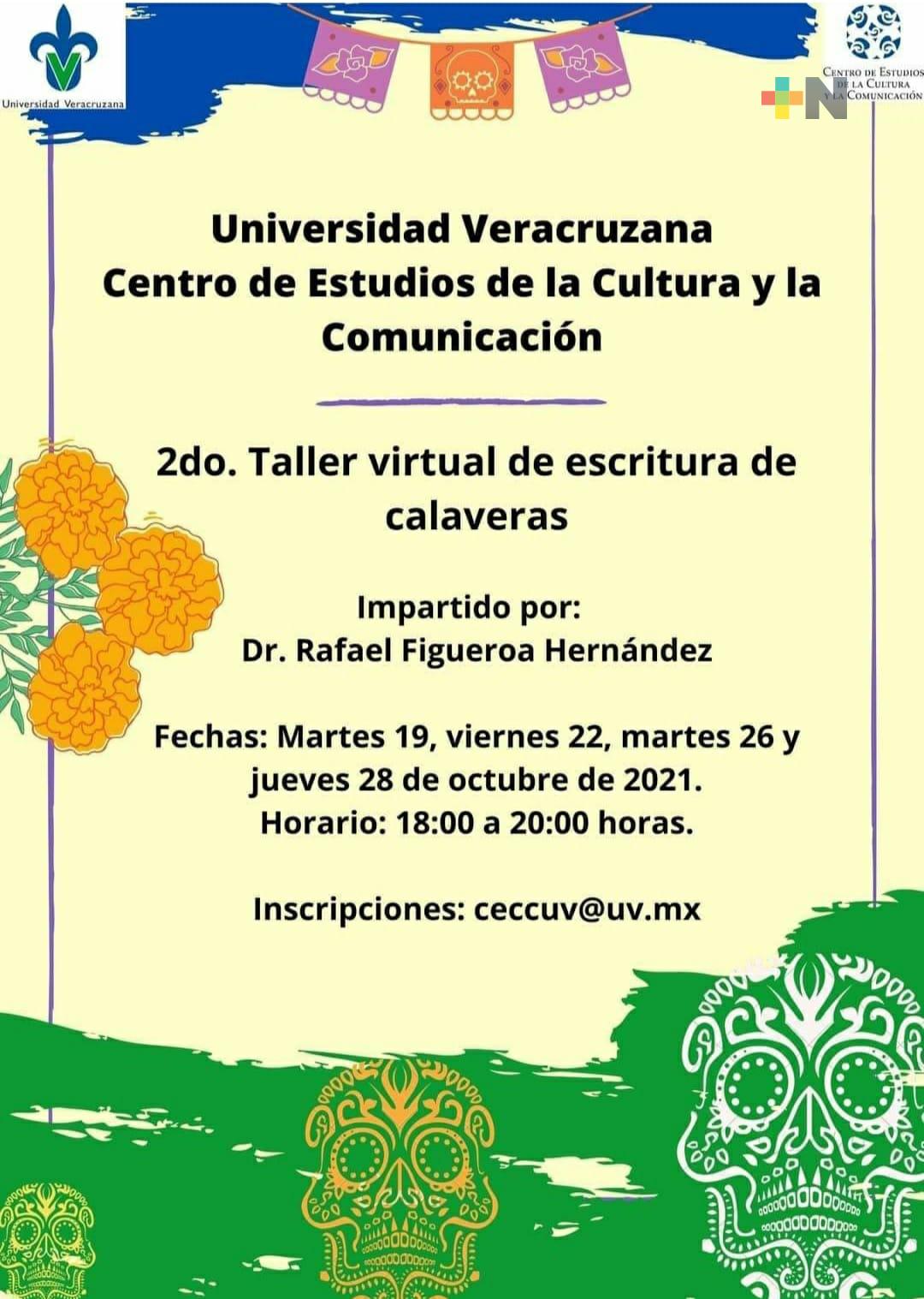 UV ofrece taller virtual de escritura de calaveras