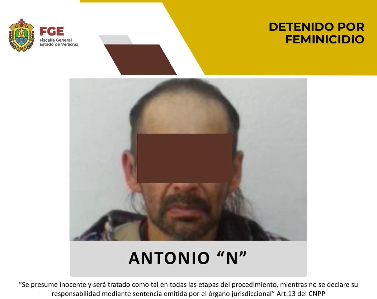 Detiene FGE a feminicida en Xalapa