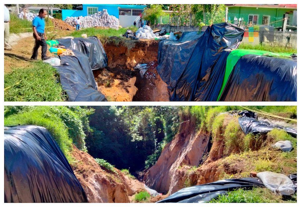 Vecinos afectados por socavón de Rancho Viejo piden apoyo al gobierno estatal