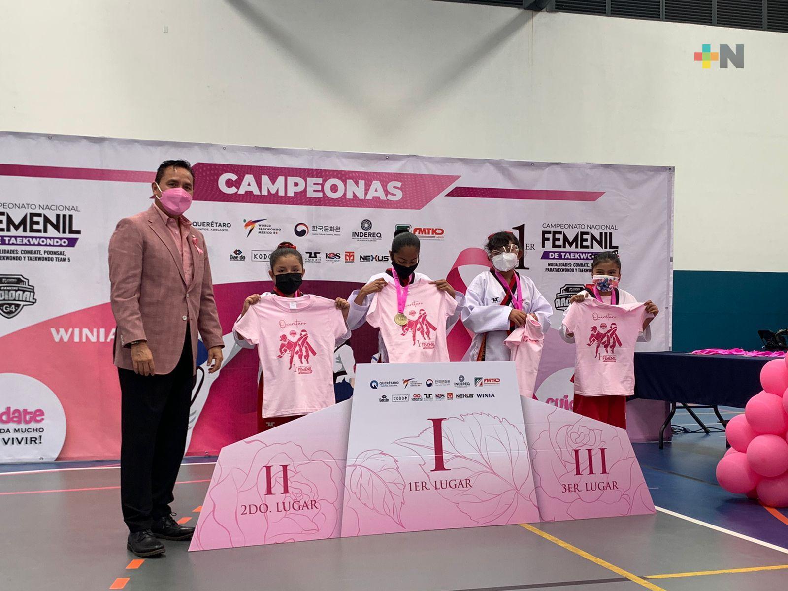 Brillan taekwondoinas veracruzanas en Campeonato Nacional