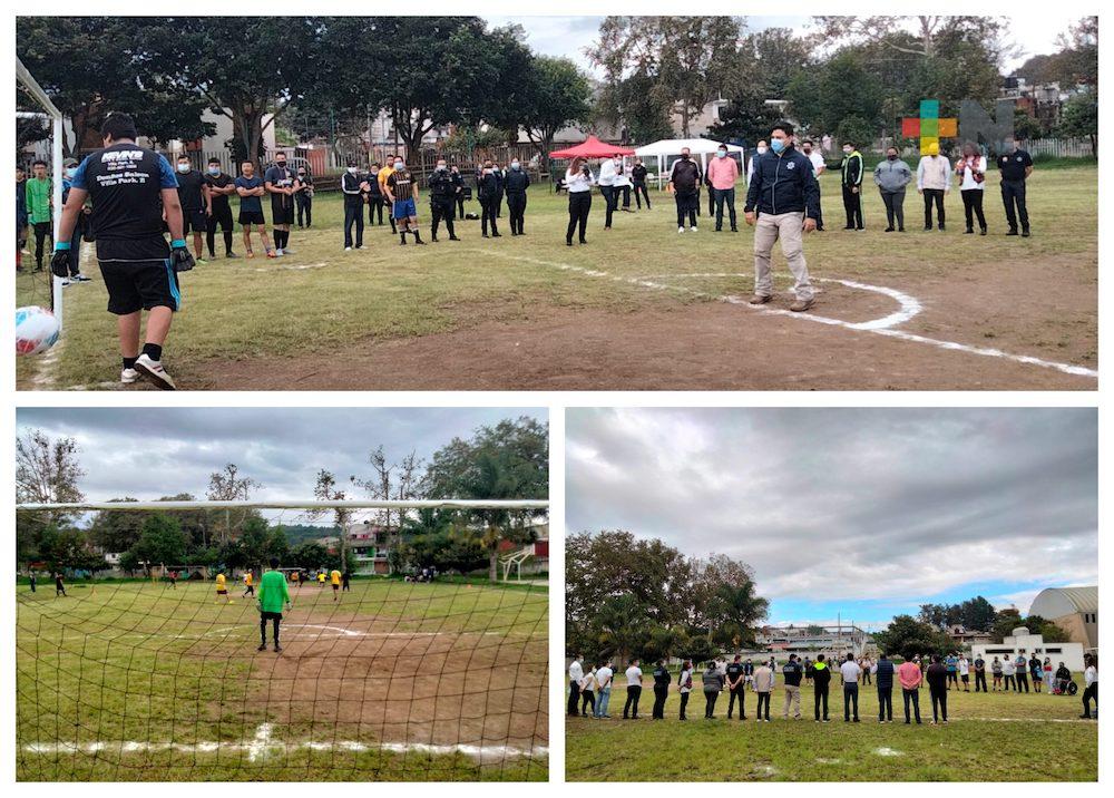 Ciudadanía y Policía Municipal participan en torneo relámpago de futbol mixto en la Lagunilla