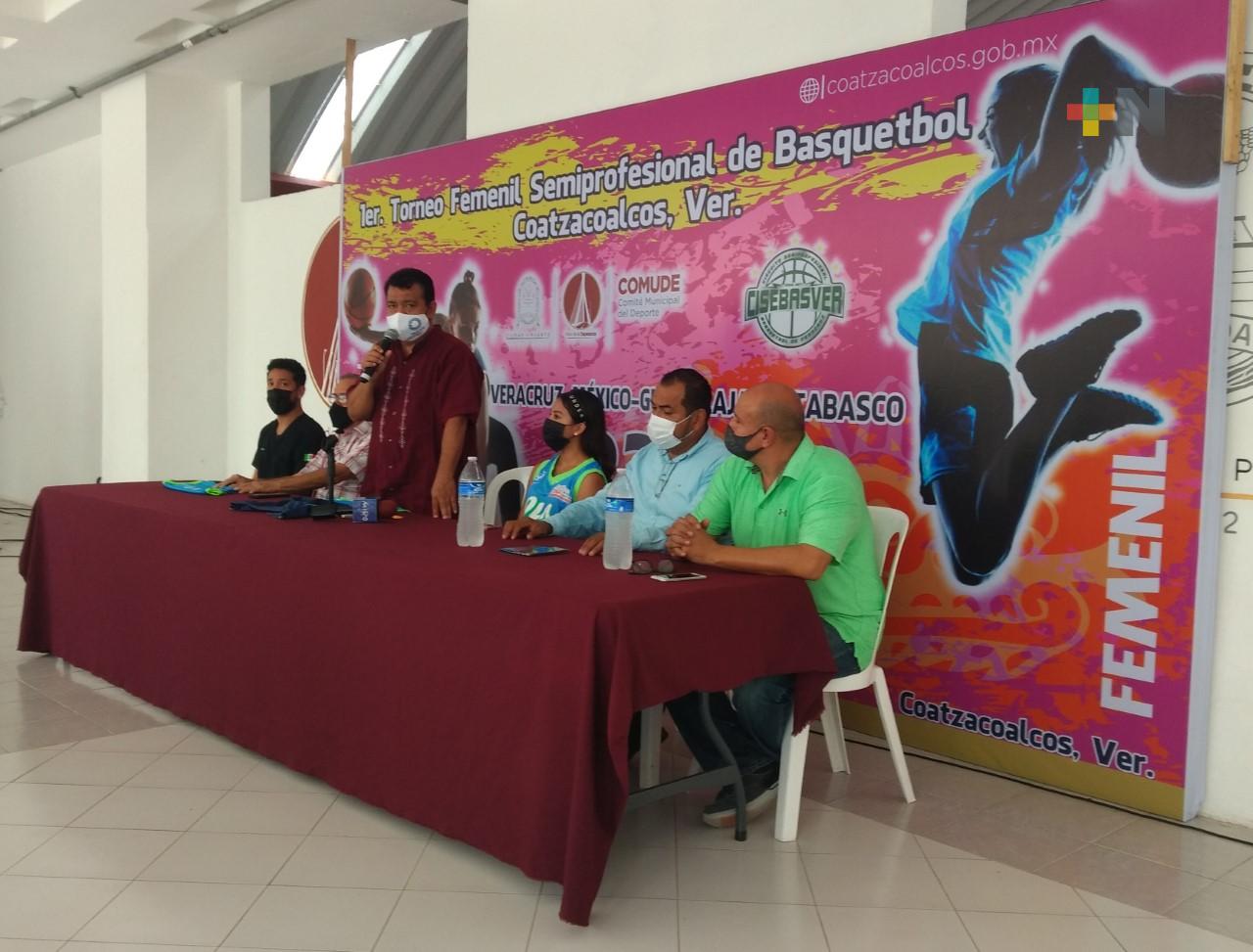 Presentan Torneo Semiprofesional de Basquetbol Femenil