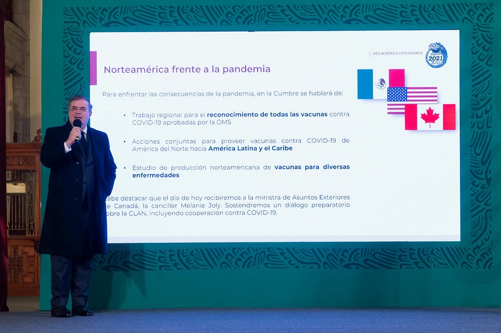 Cooperación contra pandemia y seguridad sanitaria, prioridades en Cumbre de Líderes de América del Norte: Ebrard