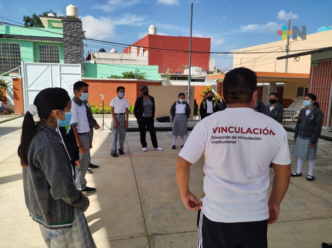 Vinculación Institucional de SSP realizó jornada «Béisbol 5» en Telesecundaria