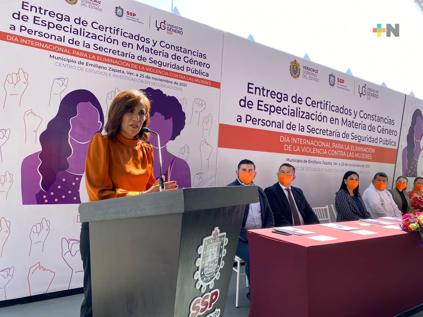 SSP Veracruz capacitó al personal en Especialización en Materia de Género