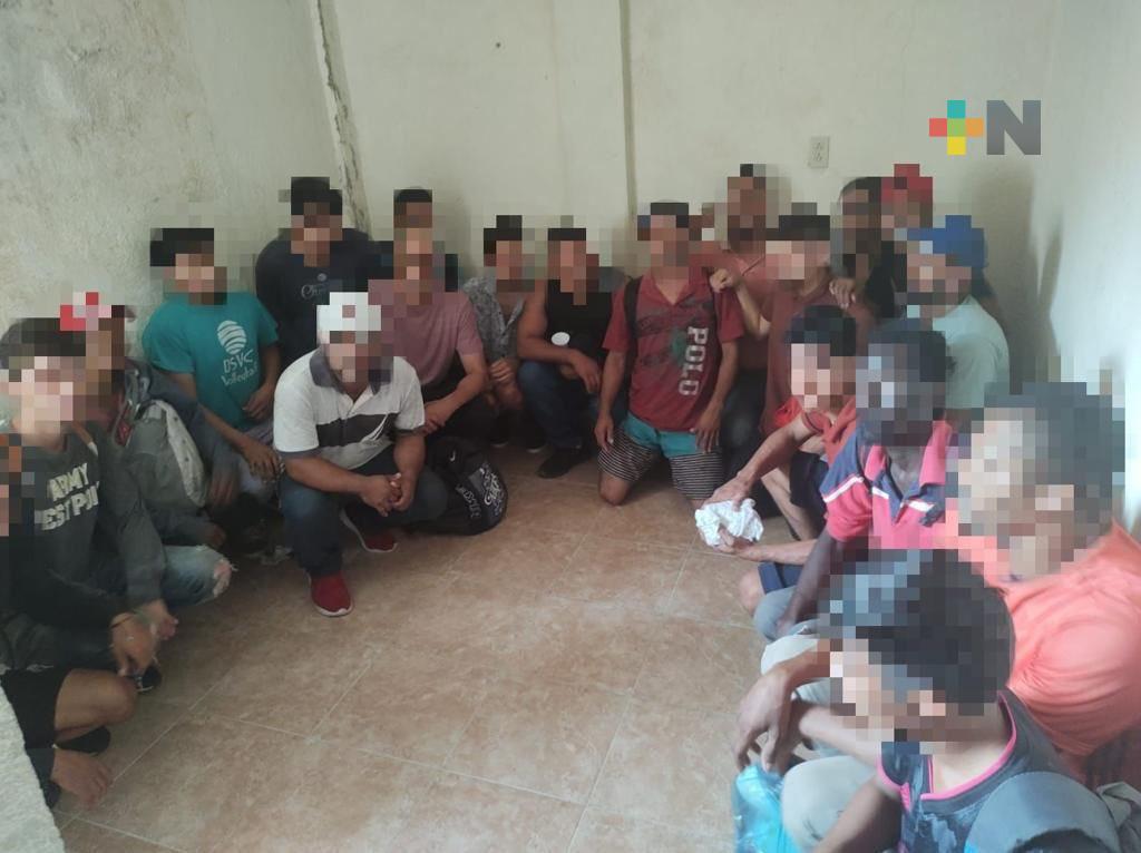 Rescata SSP a 36 migrantes centroamericanos privados de su libertad en Alvarado