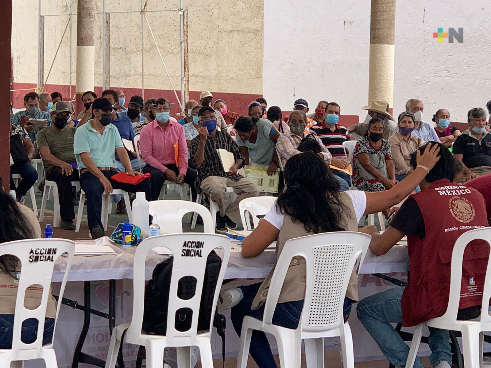 En Coatzacoalcos se contempla entregar tres mil tarjetas de Pensión para el Bienestar