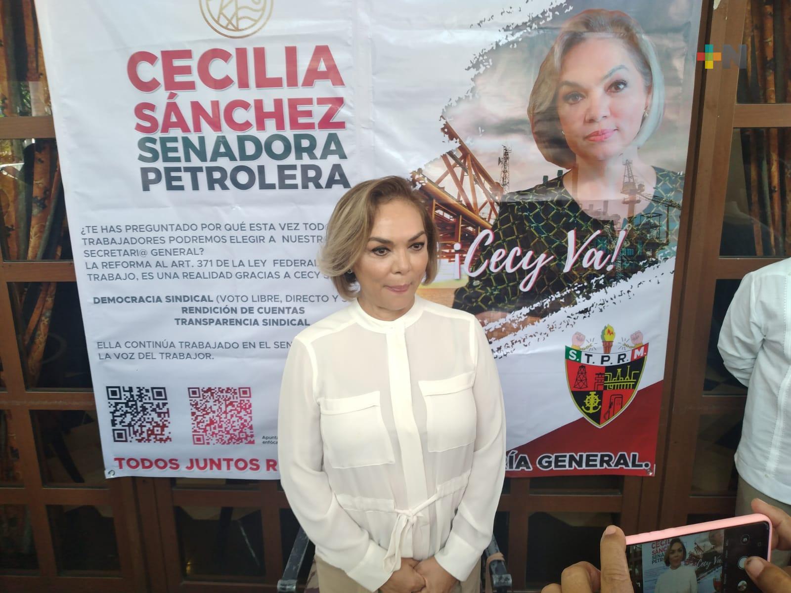 Cambio en Pemex iniciará al eliminar base corrupta de secciones sindicales : senadora Cecilia Sánchez