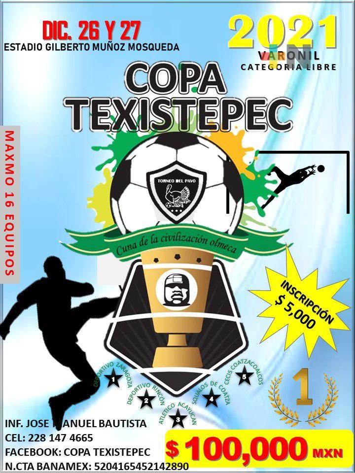 Copa Texistepec de futbol reunirá a 16 equipos