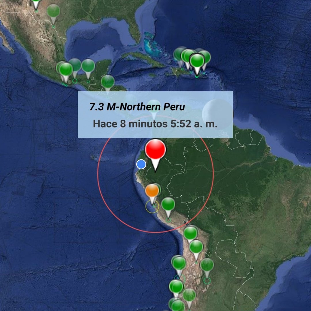 Al amanecer, sismo de 7.5  sacudió a Perú