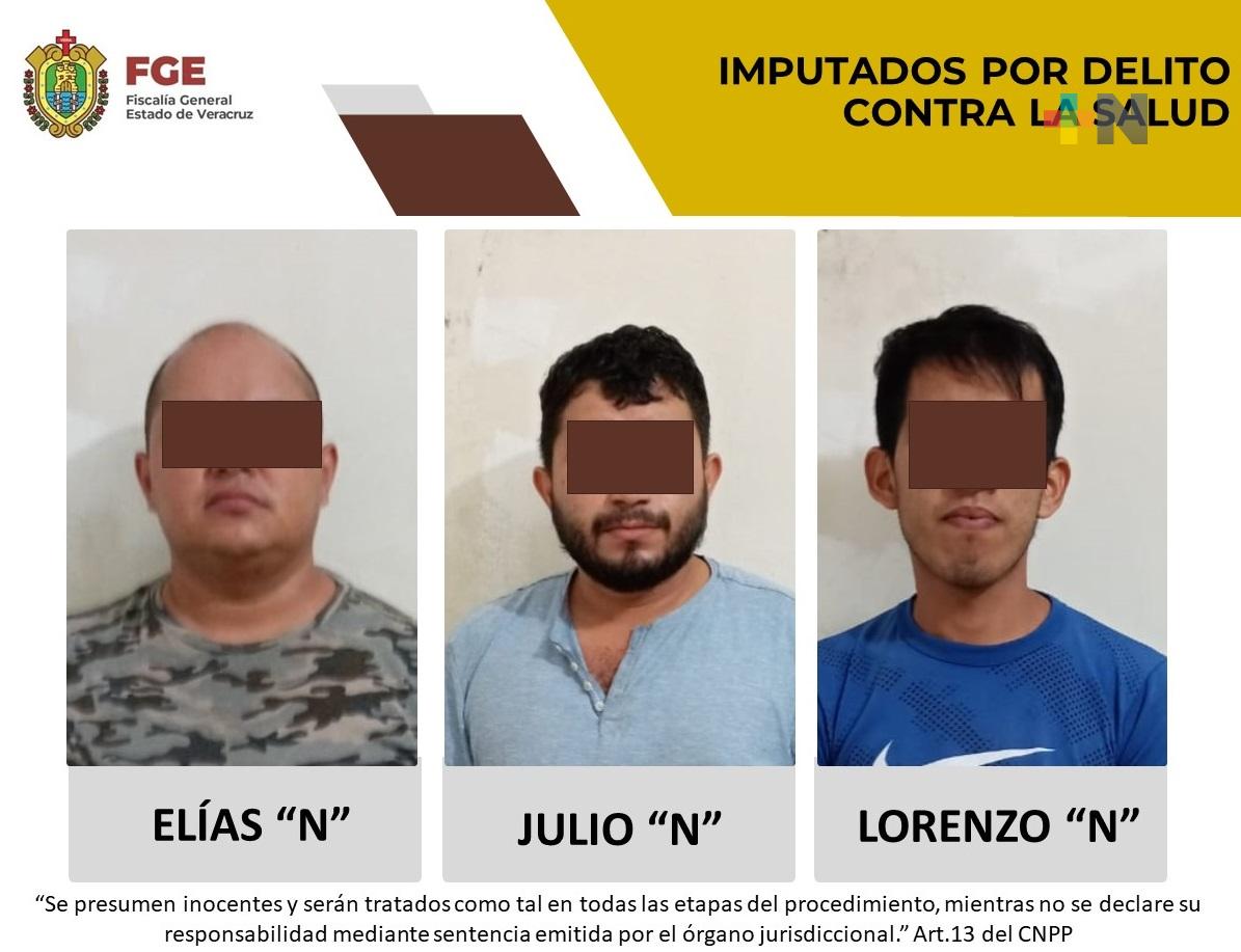 En Papantla, procede imputación de tres personas por delito contra la salud