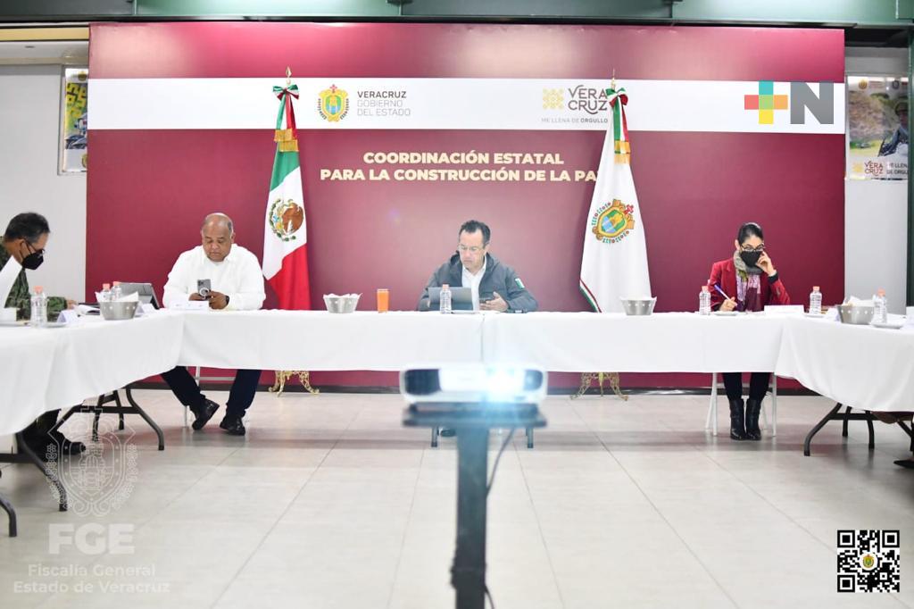 La FGE rindió informe en la Coordinación para la Construcción de la Paz