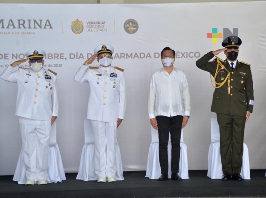 Encabeza gobernador Cuitláhuac García  conmemoración del Día de la Armada de México