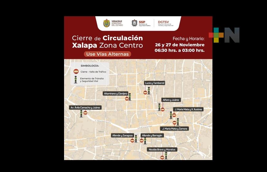 Dirección de Tránsito informa cortes en circulación en centro de Xalapa