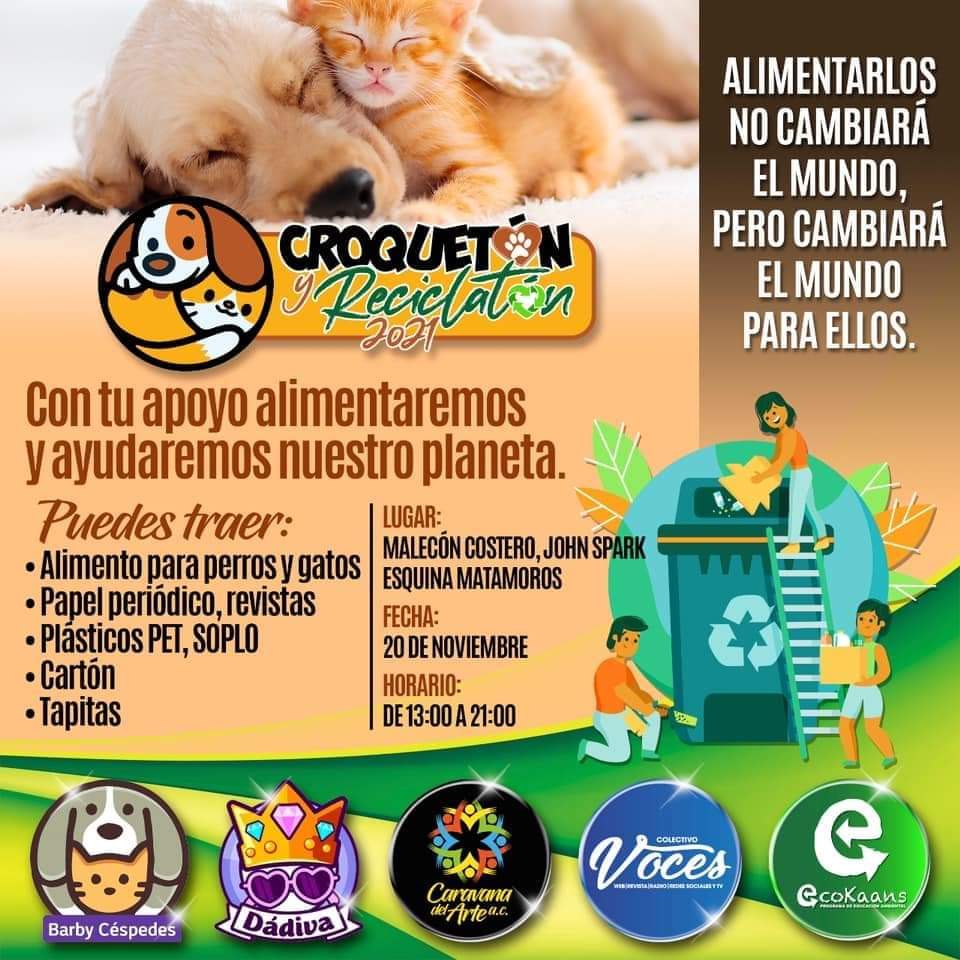 Realizarán Croquetón y Reciclatón 2021 en Coatzacoalcos