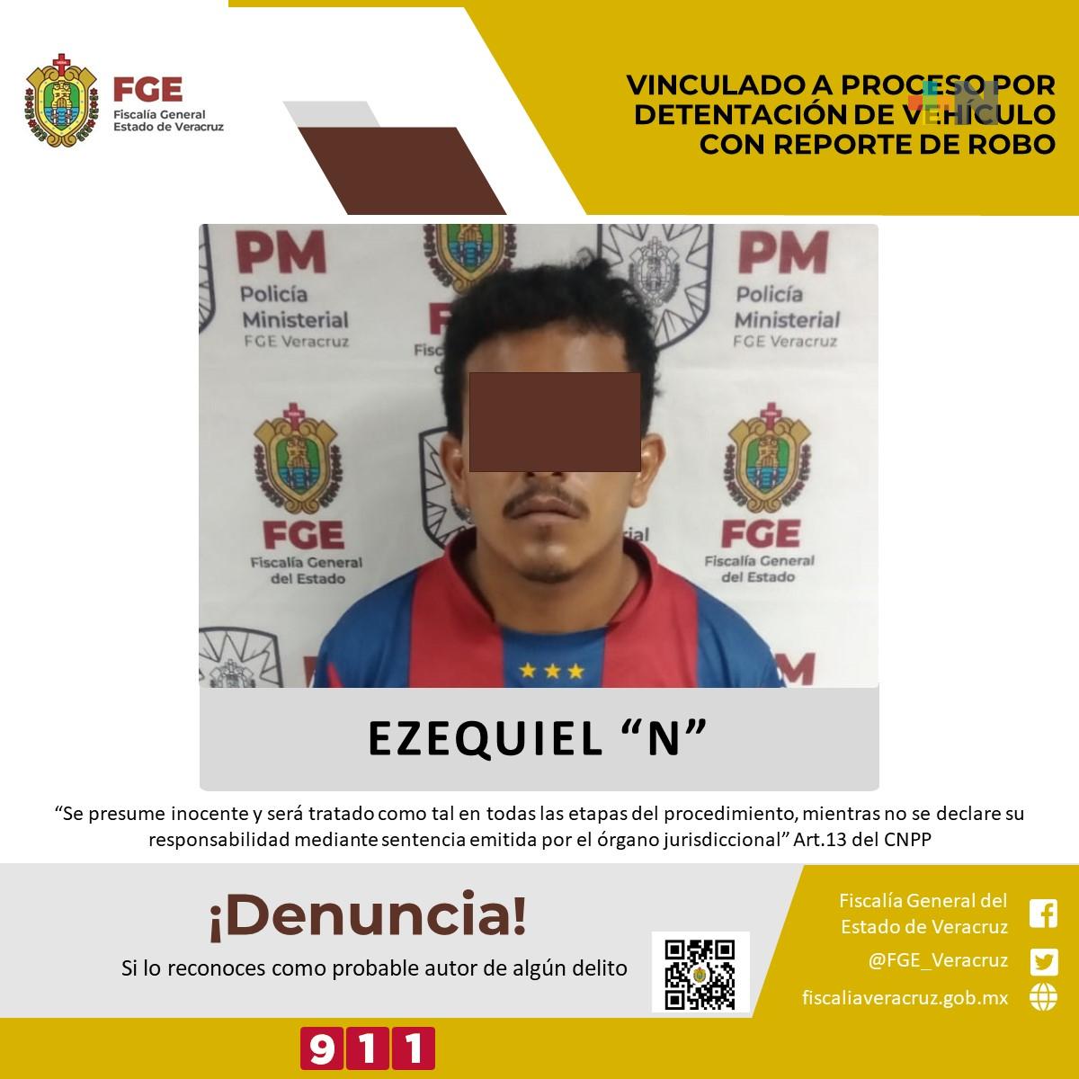 Vincula Juez a proceso a imputado por detentación de vehículo robado