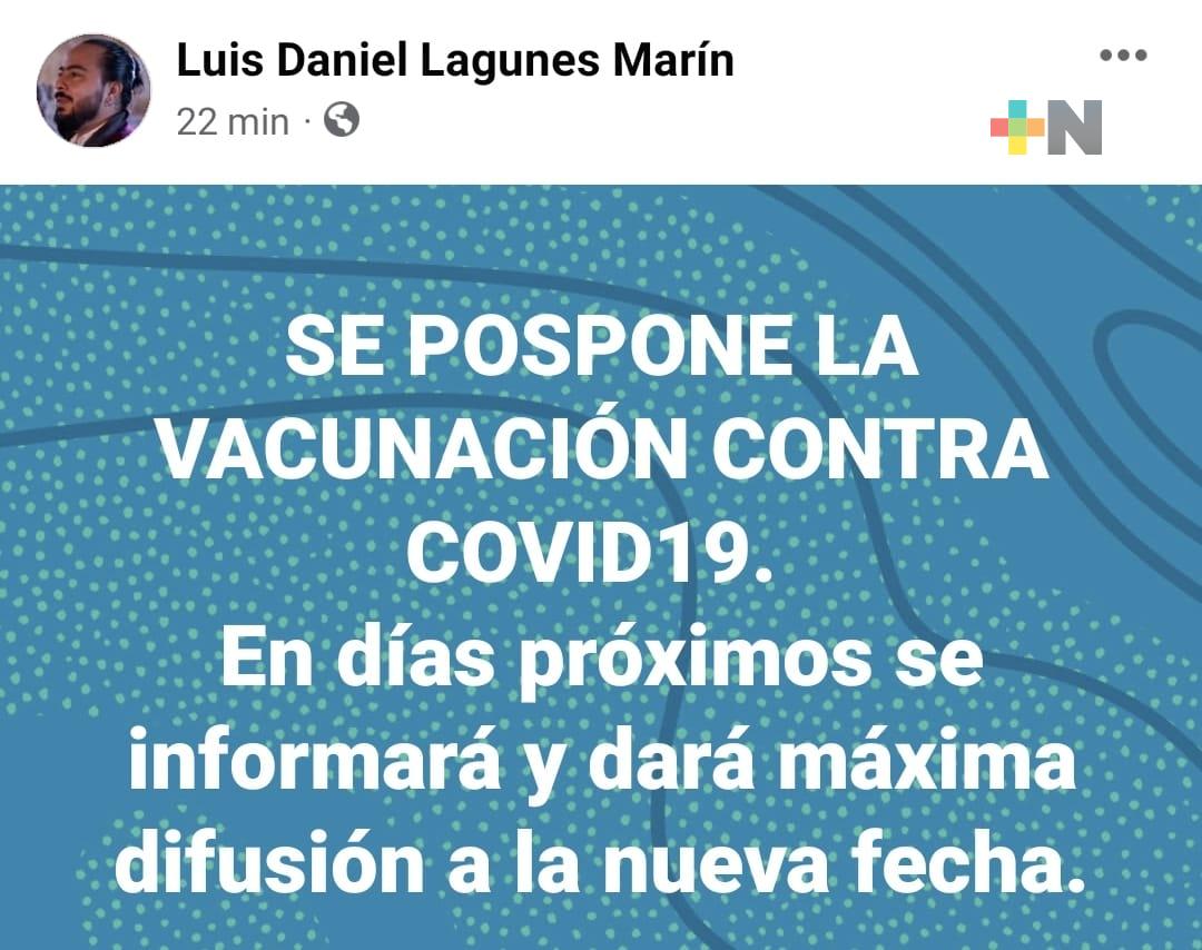 Suspenden aplicación de vacuna anticovid en San Rafael