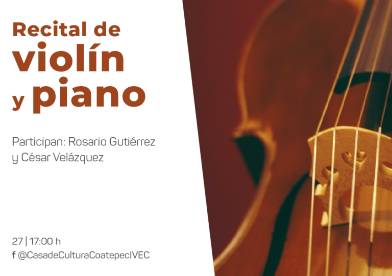 Presenta IVEC recital de violín y piano en Casa de Cultura de Coatepec