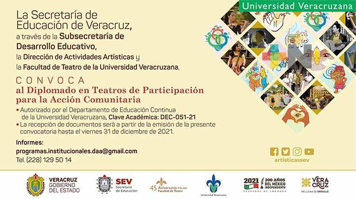 UV y SEV impartirán diplomado sobre teatro para la acción comunitaria