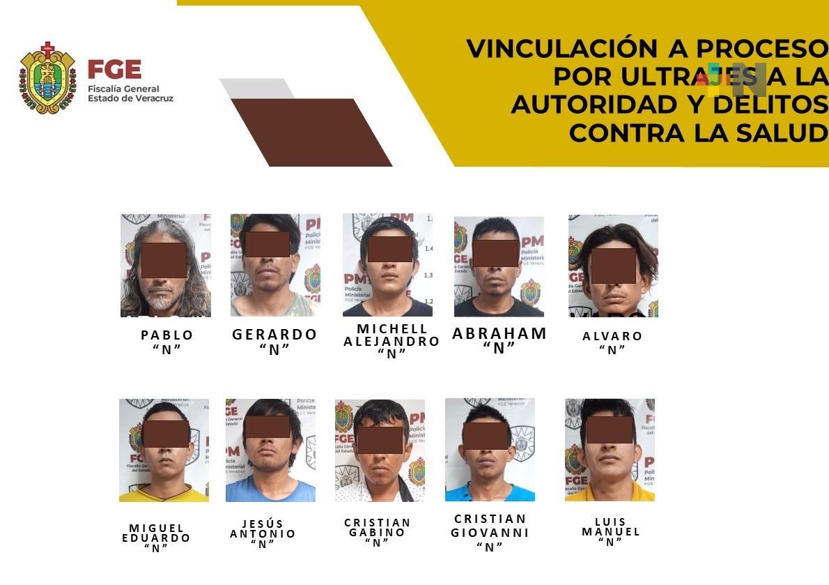 10 personas vinculadas a proceso por ultrajes a la autoridad y delito contra la salud
