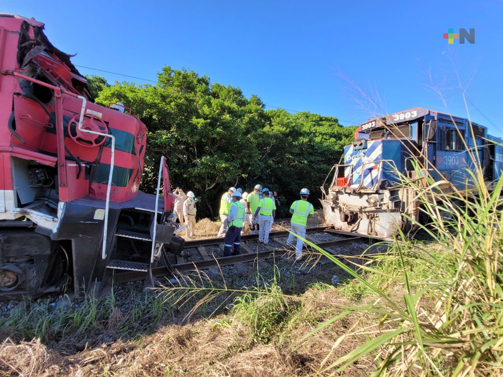 Dos trenes chocan de frente al sur de la entidad