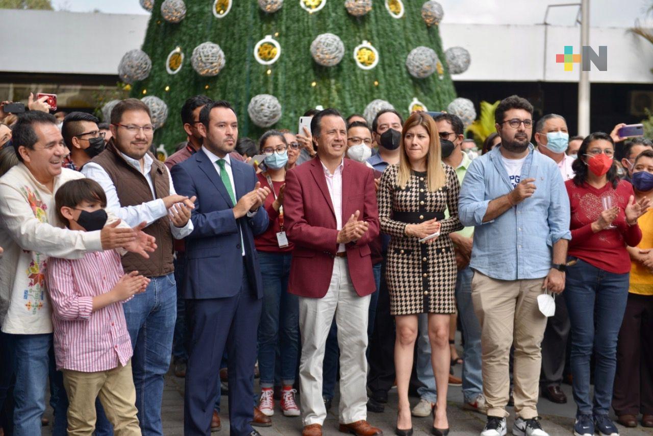 En posada navideña, Gobernador y Lima Franco agradecen a trabajadores por mejora en finanzas estatales