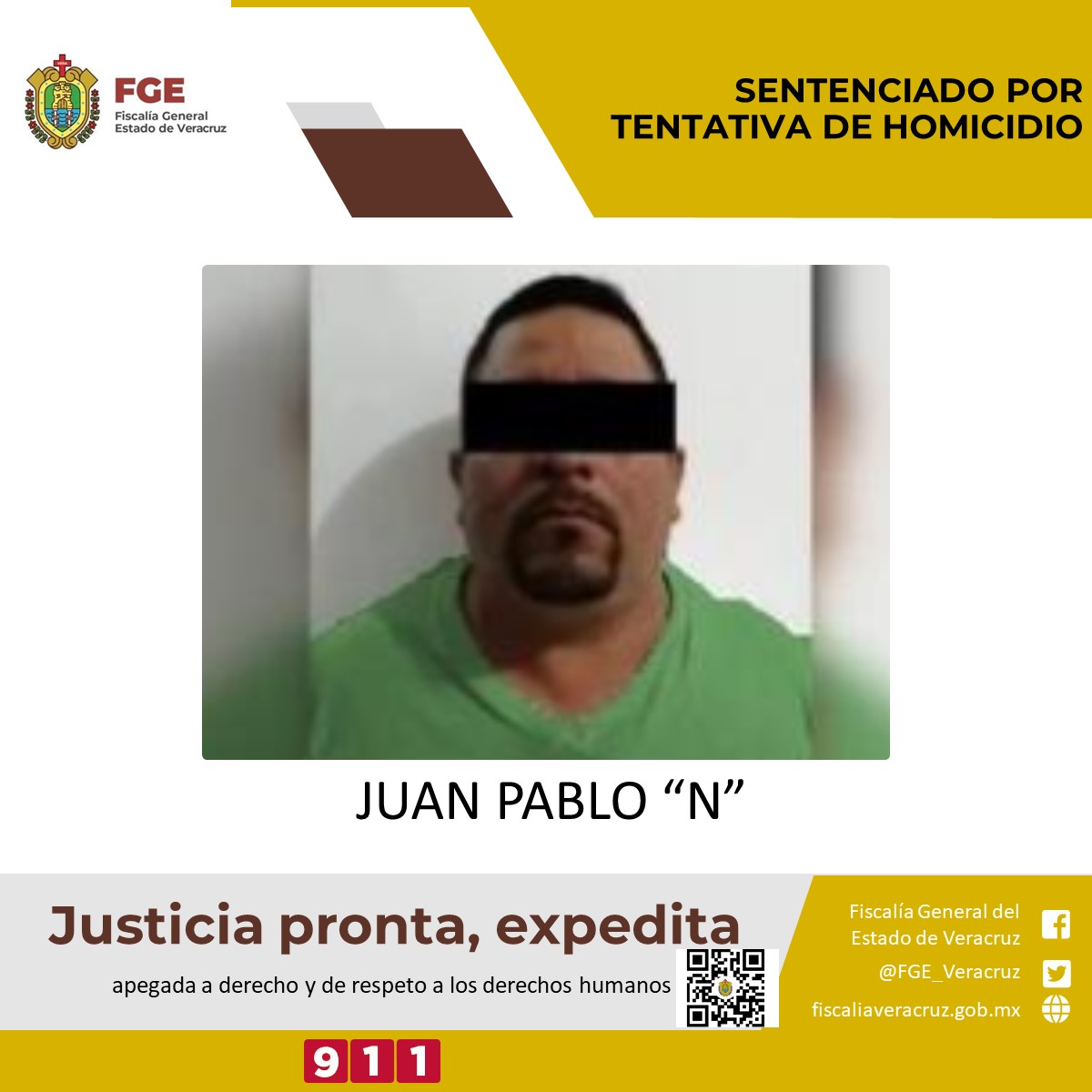 Juan Pablo “N” sentenciado a 13 años de prisión por tentativa de homicidio