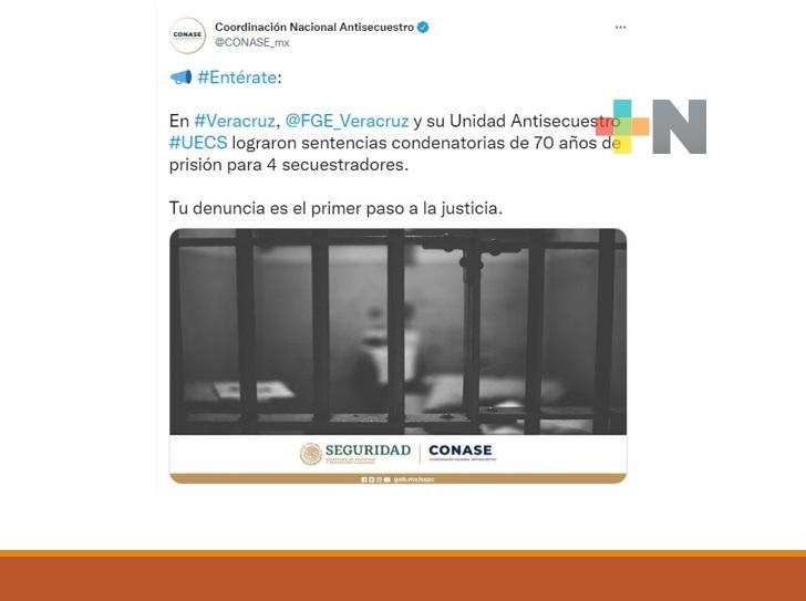 Conase destaca a nivel nacional el trabajo de la FGE Veracruz y su Unidad Antisecuestro