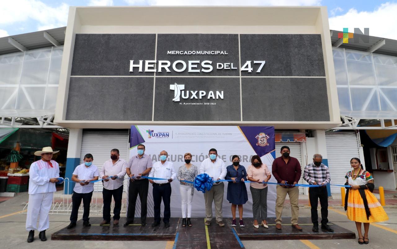 Inauguran rehabilitación del mercado municipal Héroes del 47 en Tuxpan