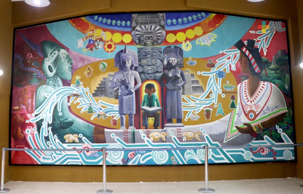 Restauran mural de Teodoro Cano en el Museo de Arqueología de Tuxpan