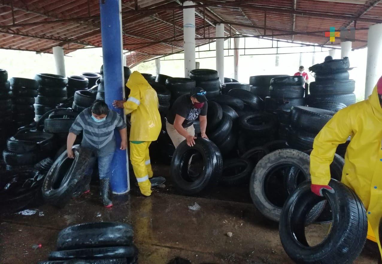 Más de 9 mil llantas ha recolectado Limpia Pública en Coatzacoalcos durante 2021