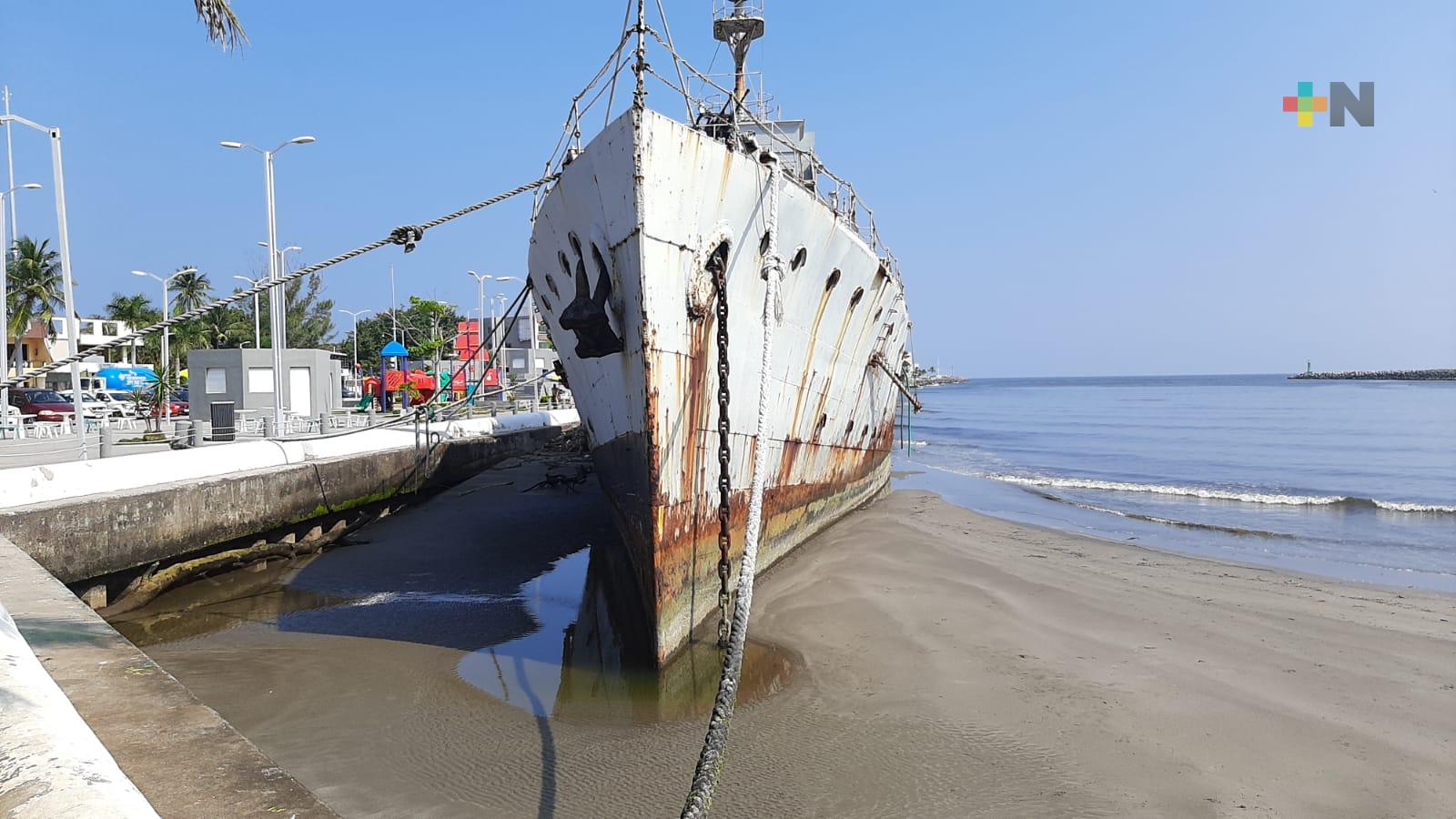 Río Jamapa desapareció 50 metros del muelle a la parte más profunda