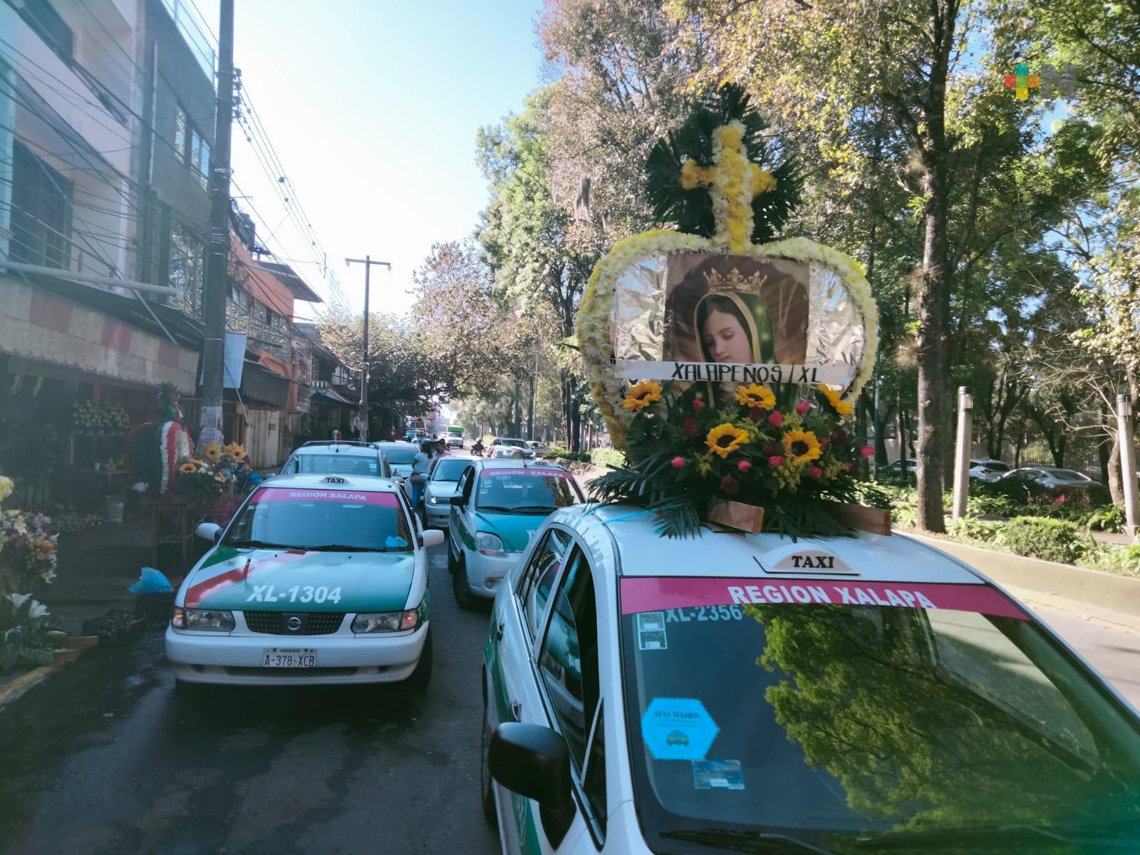 En víspera al 12 de diciembre, taxistas de Xalapa realizan peregrinación a sierra de Misantla