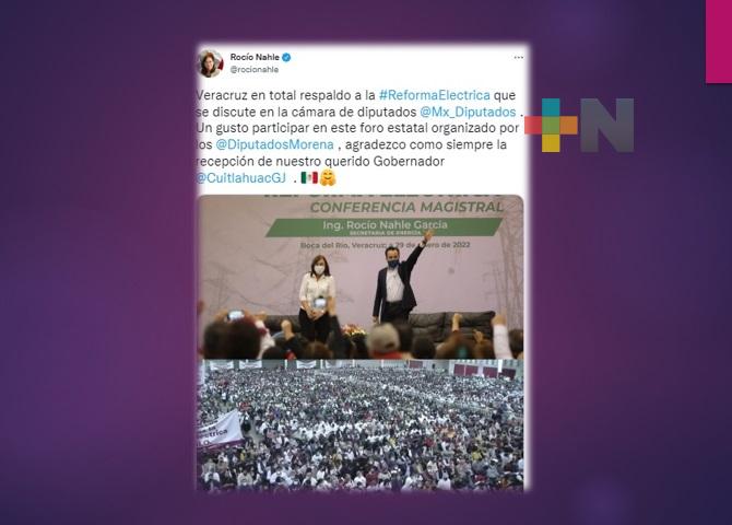 Nahle agradece a Cuitláhuac el apoyo e impulso a la Reforma Eléctrica